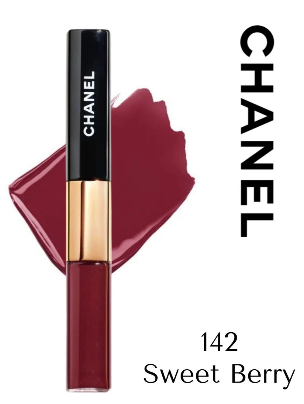 CHANEL- 142 - Sweet Berry -LE ROuGE DUO ULTRA TENUE-DISCONTINUED - VERY RARE - Picture 3 of 4